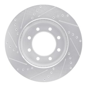 Dodge Ram 3500 Brake Rotor (1) - Front Right - R1 Concepts - Drilled & Slotted - Silver - `09-`25